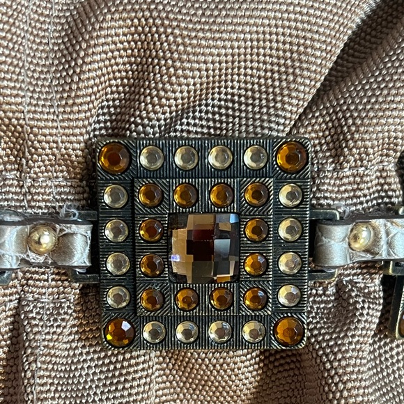 Kathy Van Zeeland Gold Jewel Embellished Shoulder Bag - Picture 3 of 15